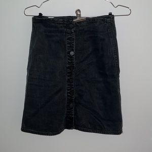 All Saints Black Denim Mini Skirt